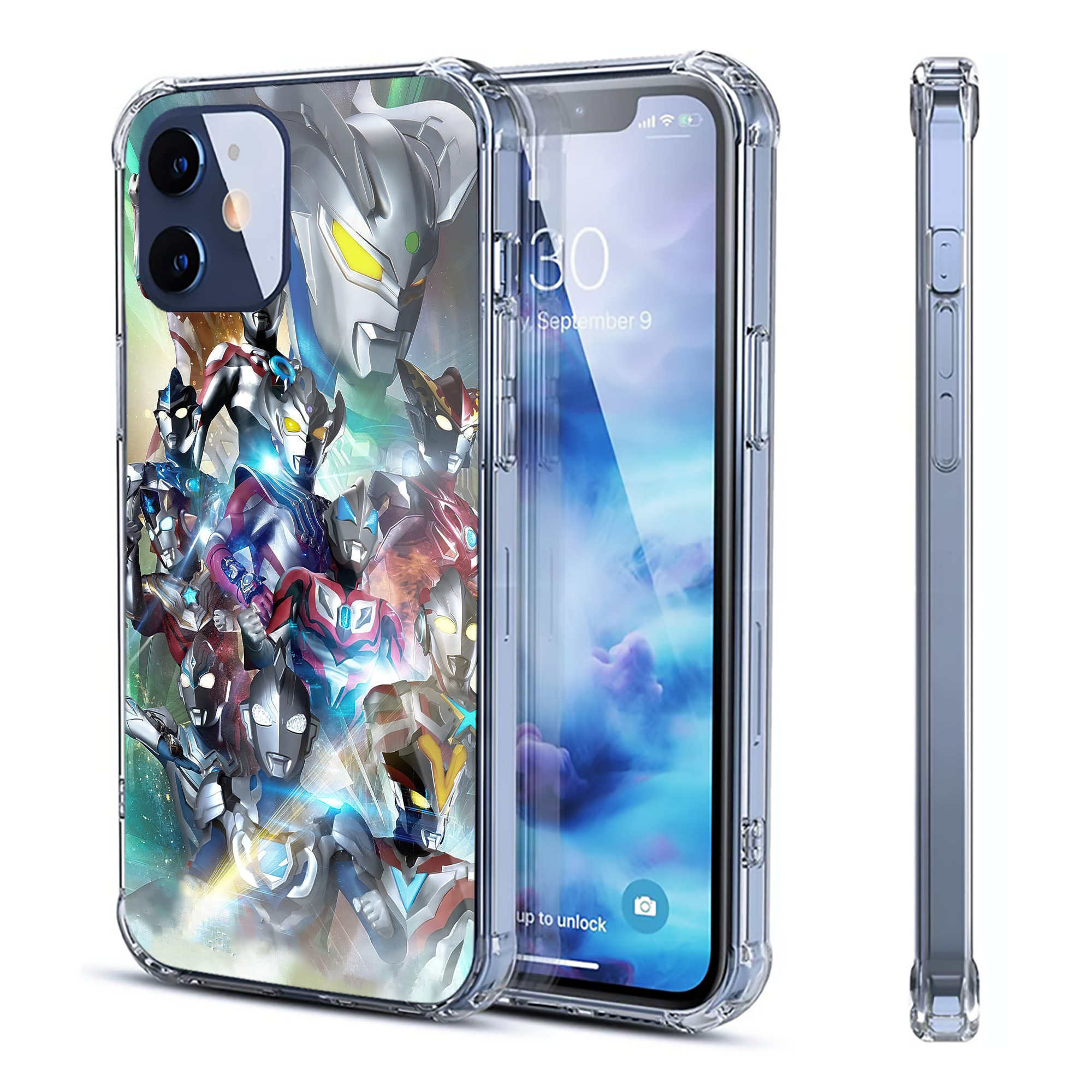 （画像用） ウルトラマン Ultraman 【iPhone 12シリーズ対応】透明スマホケース（クリアソフトケース）